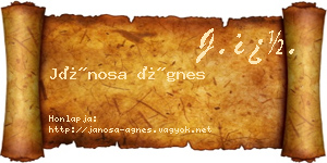 Jánosa Ágnes névjegykártya